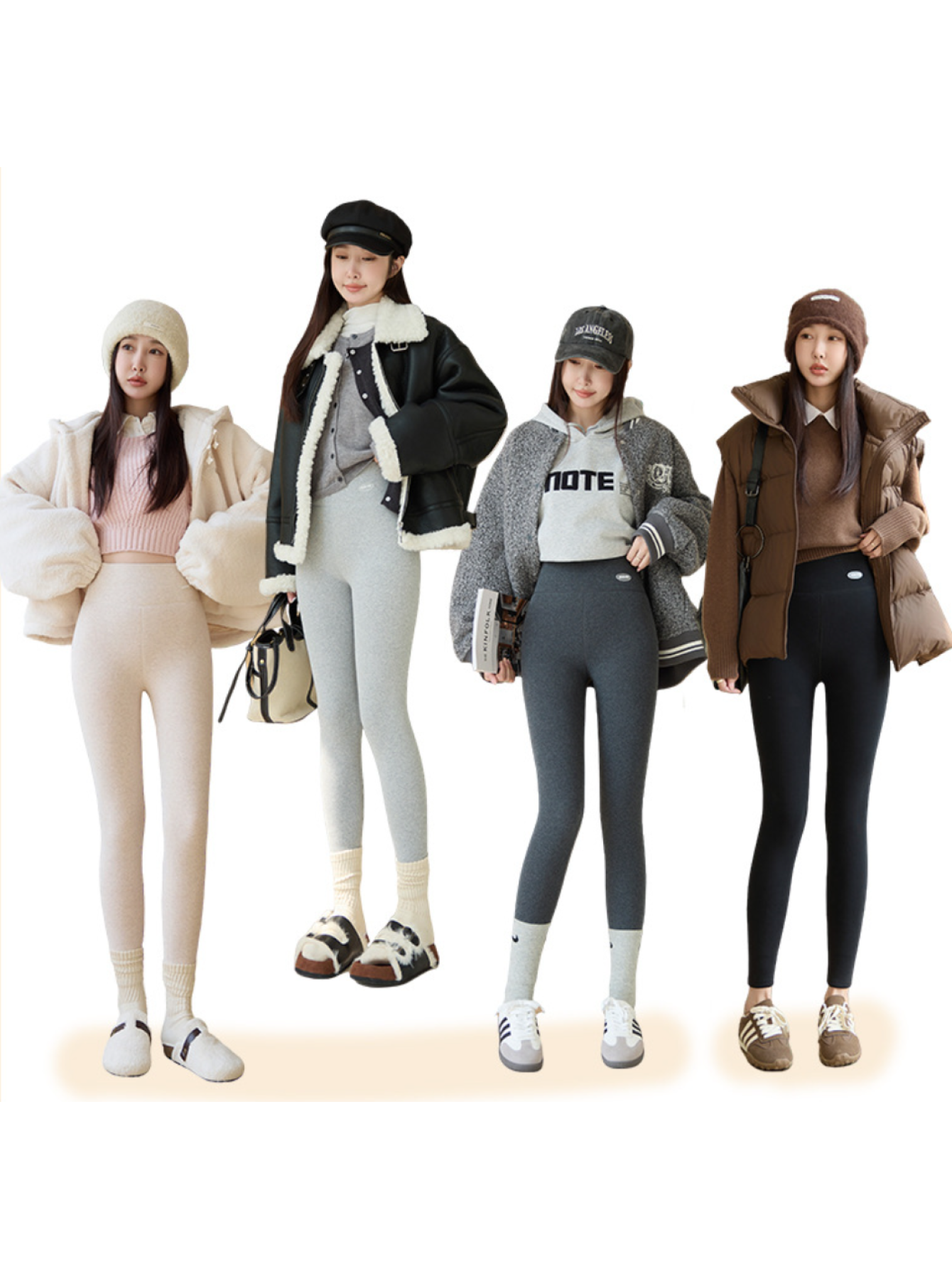New Thickened High-Waist Fleece-Lined Leggings with Lamb Wool, Warm Cotton Pants for Outerwear 