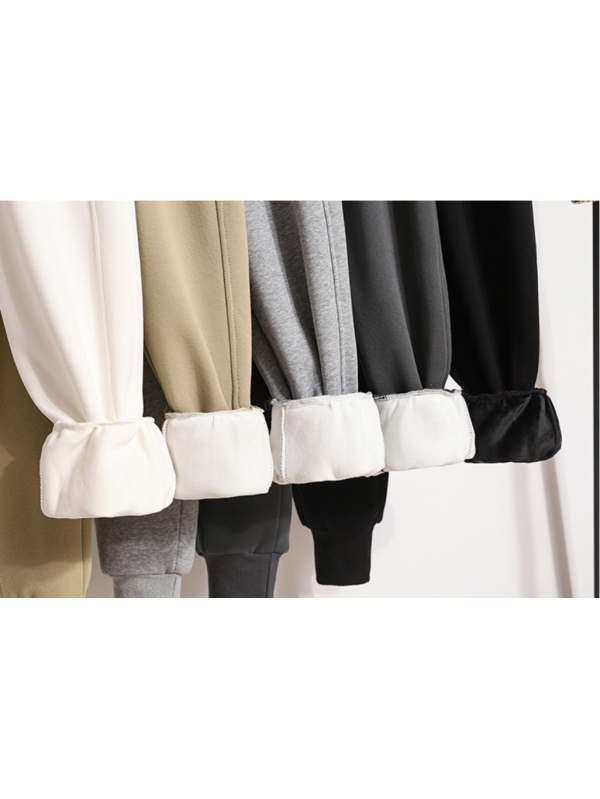 Smile flower logo with warmer material casual pants 
