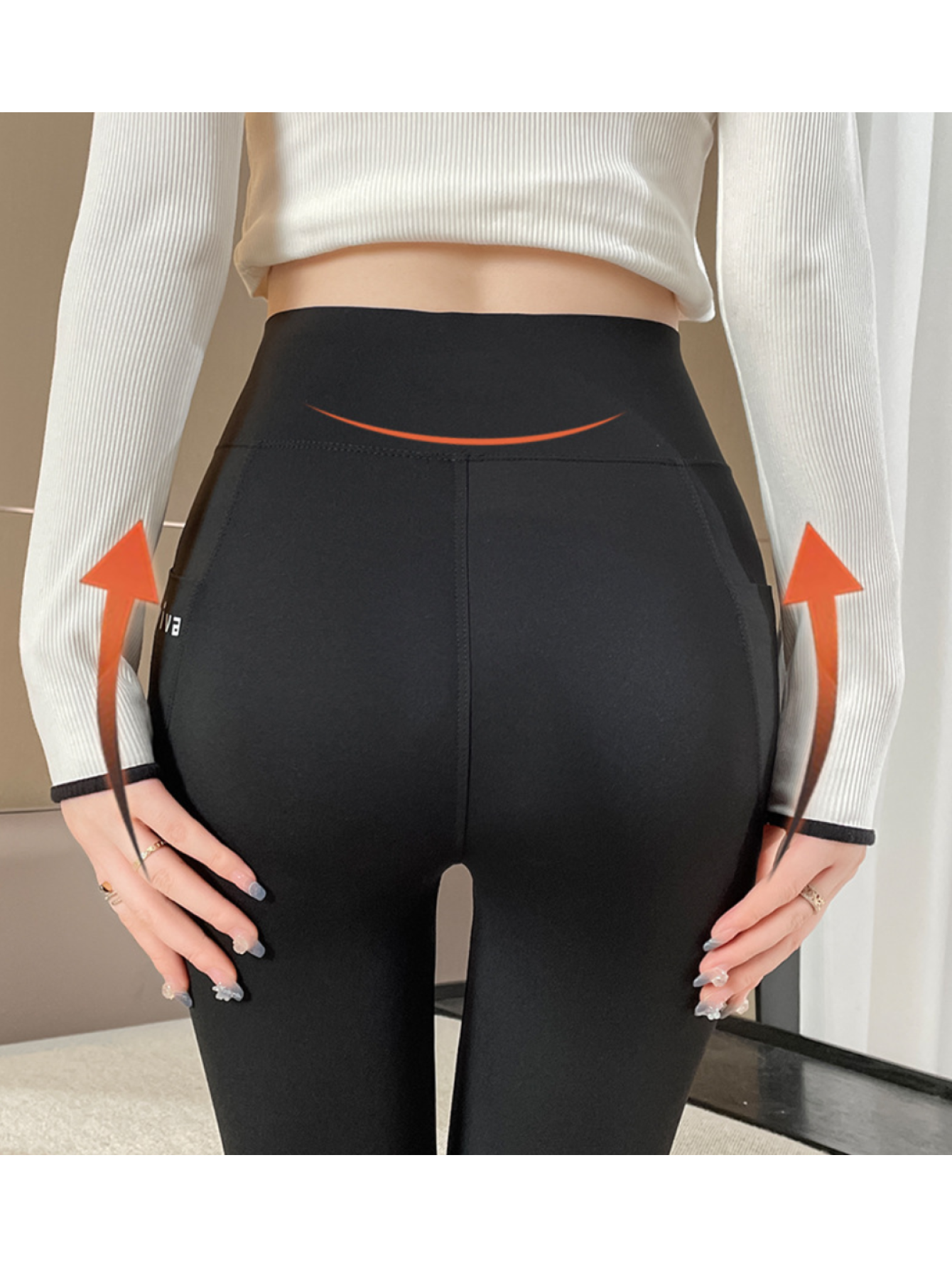 High-waisted pocket Barbie pants with warmer material, elastic fleece shark pants, outdoor cycling sports fashion legging 
