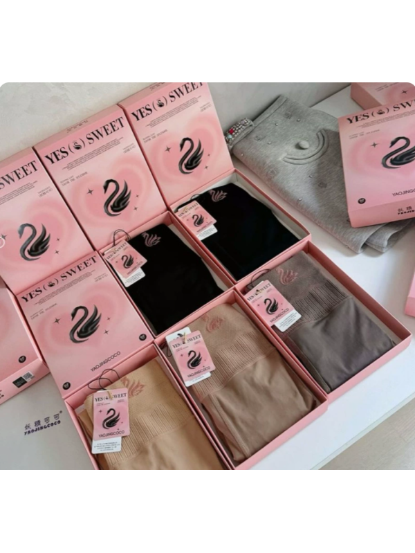 Fairy Coco Black Swan Glossy Tights for Women - Autumn/Winter Edition, Nude-Look Miracle Shaping and Lifting Pantyhose 